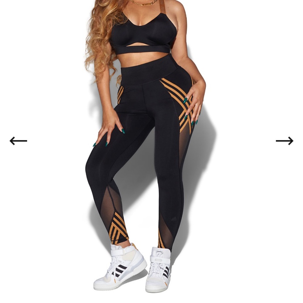 IVY PARK BLACK DRIP 3 STRIPE LEGGINGS